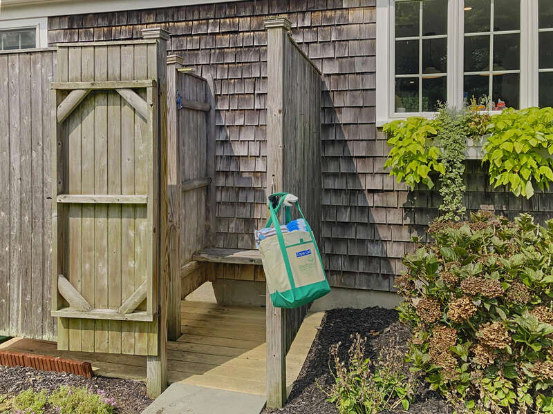Outside shower - a Cape Cod tradition at 40 Tip Cart Chatham Cape Cod - New England Vacation Rentals