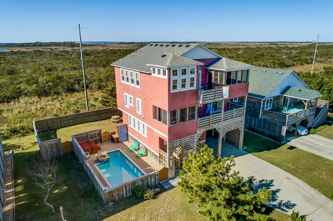 Front Aerial View of Sunset Hideaway