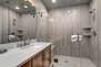 Master Bath with Dual Sinks, and Large Tiled Shower with Seating