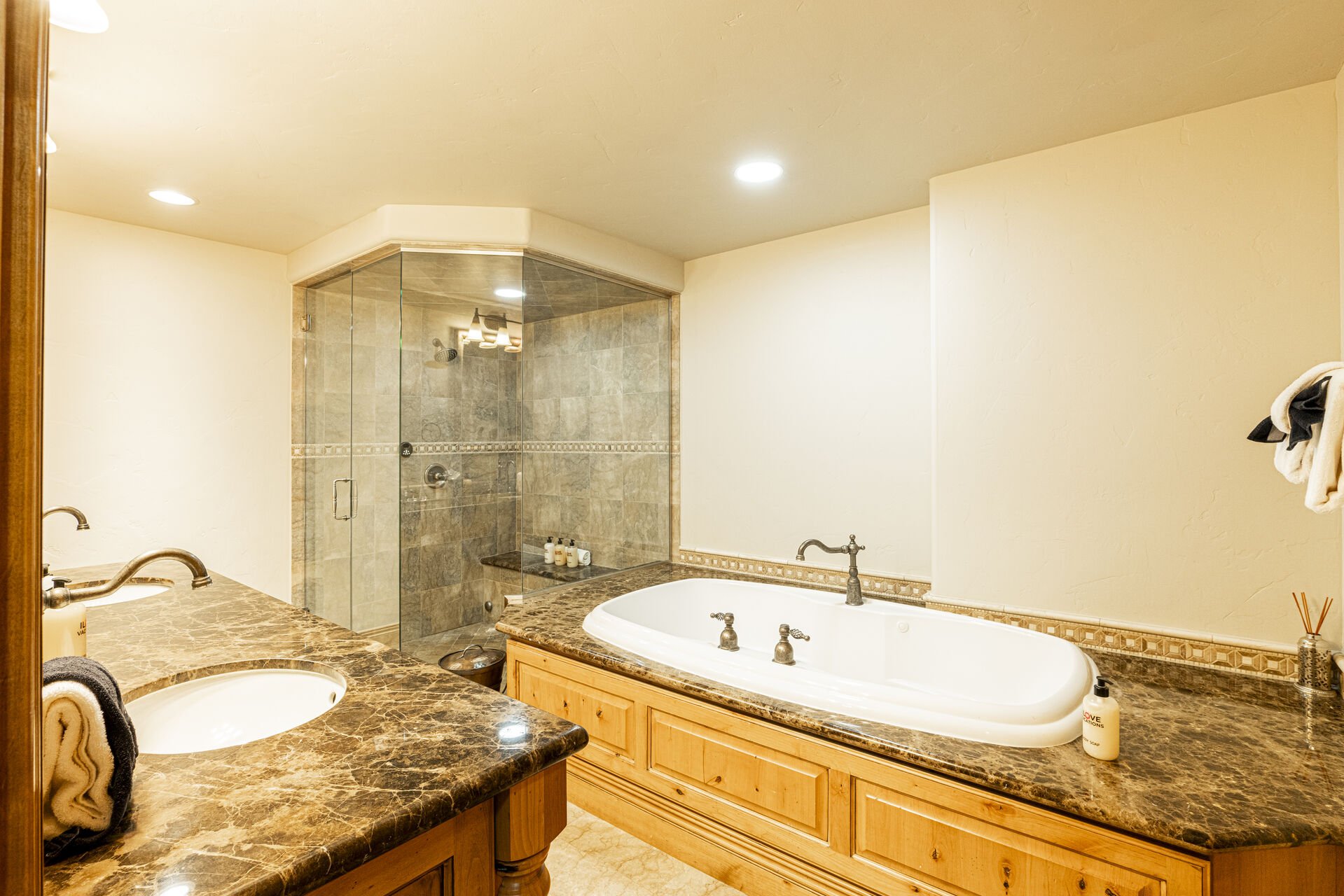 Grand Master Bath with a Jetted Tub, Walk-in Closet and Water Closet