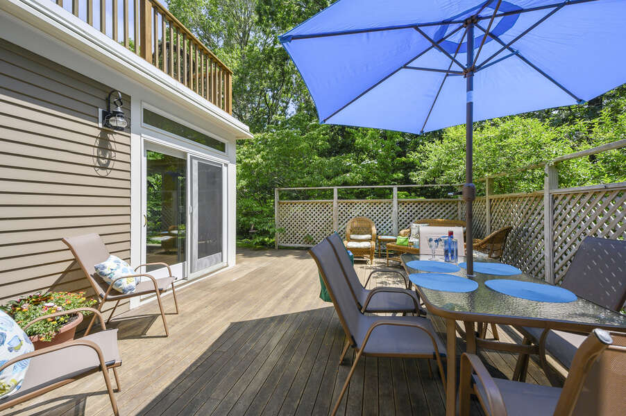 Large deck off Dining Room- 9 Reliance Way Harwich Cape Cod - New England Vacation Rentals-#BookNEVRDirectNormasCapeEscape