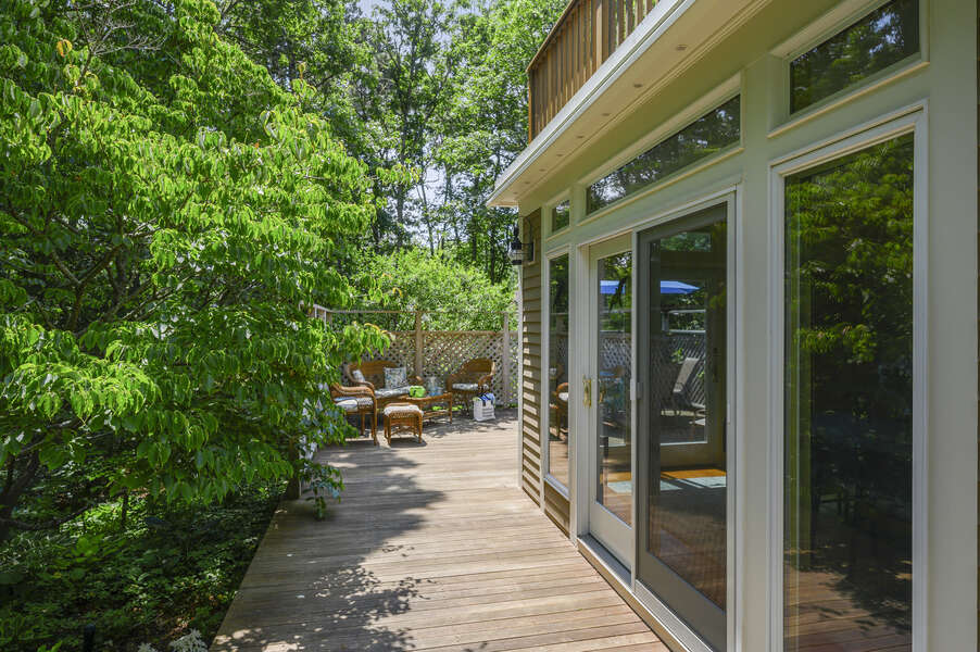 Deck off Dining Room- 9 Reliance Way Harwich Cape Cod - New England Vacation Rentals-#BookNEVRDirectNormasCapeEscape