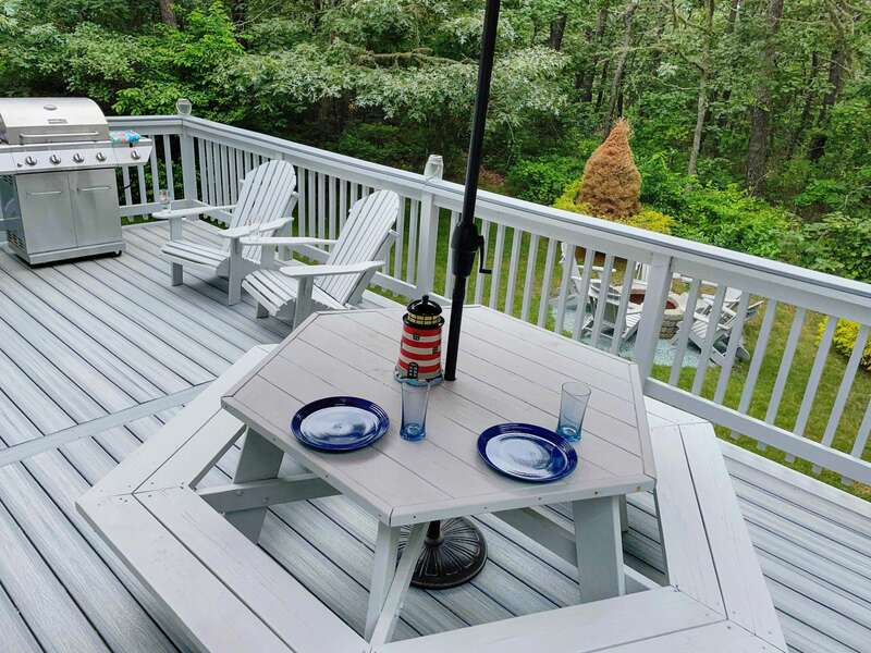 Great back yard and deck and fire pit! 209 Indian Hill Road Chatham Cape Cod New England Vacation Rentals