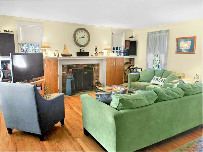 Living room with large flat screen TV -- 209 Indian Hill Road Chatham Cape Cod New England Vacation Rentals