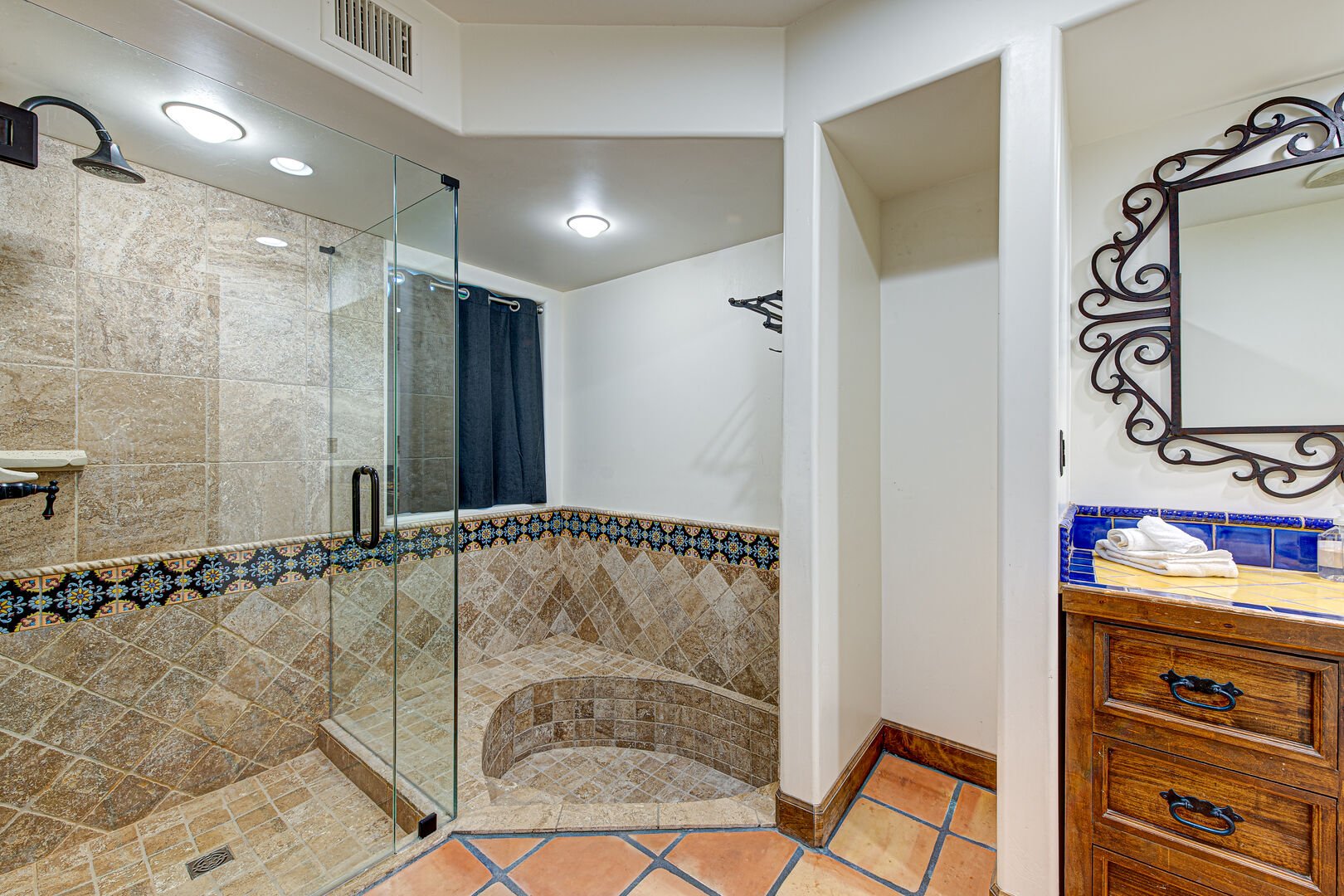 Experience pure indulgence in the Suite 8 bathroom at Casa Palacio.