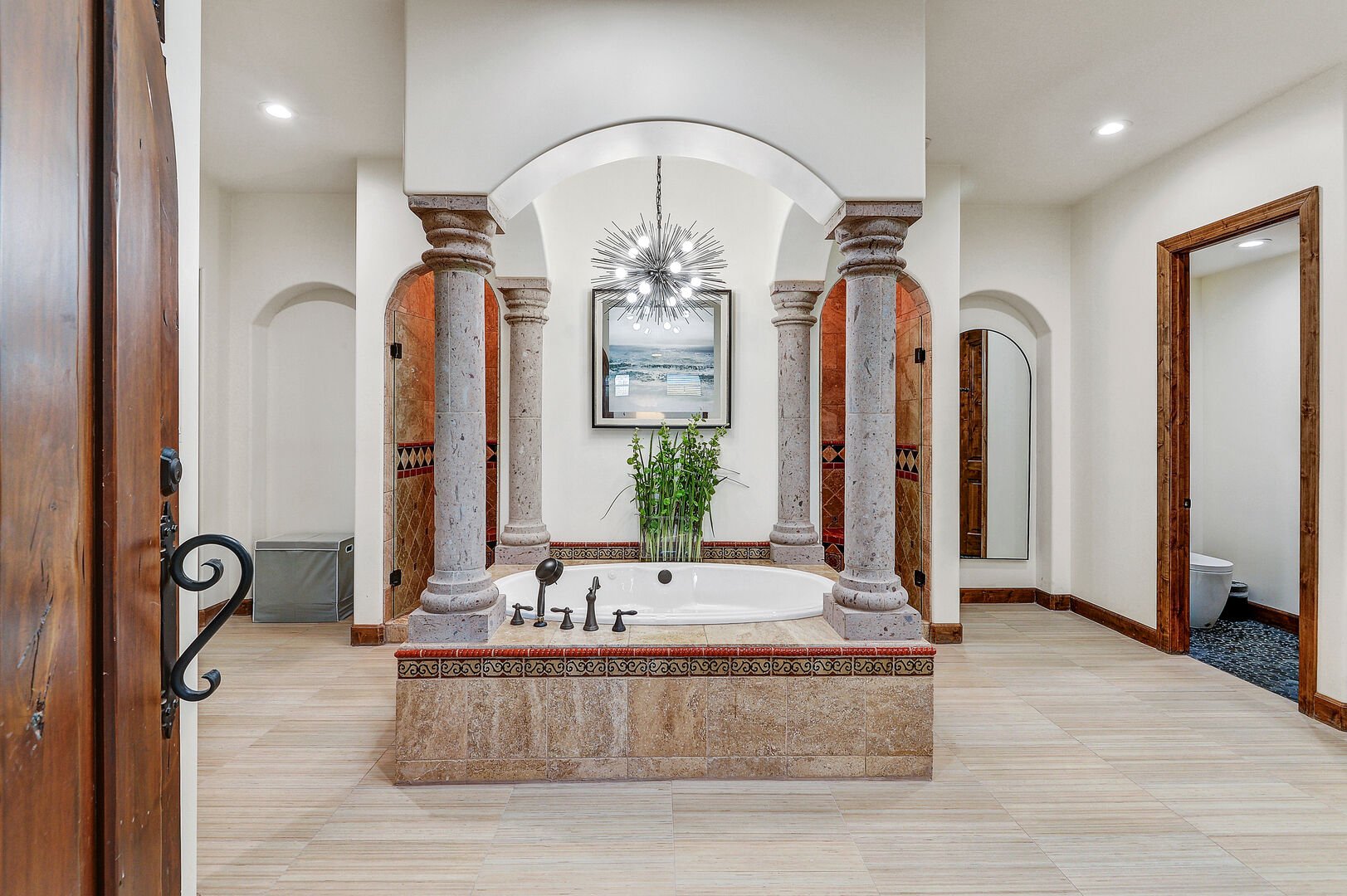 Featuring high-end fixtures, lavish amenities, and a design that exudes elegance, this private sanctuary ensures a luxurious and tranquil bathing experience.