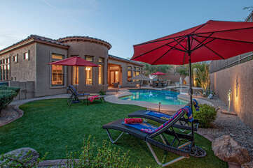 Exclusive TRANQUIL TERRA MESA is a one story, 4 BR, 2.5 BA home with resort amenities.