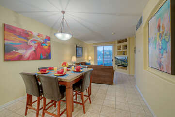 Condo features a lovely dining area to enjoy home cooked and healthy meals.