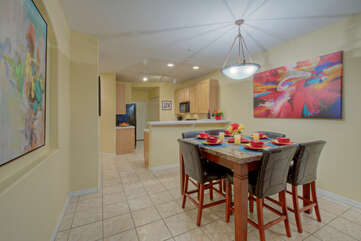 Open floor plan with tile floors is spacious and highly functional.