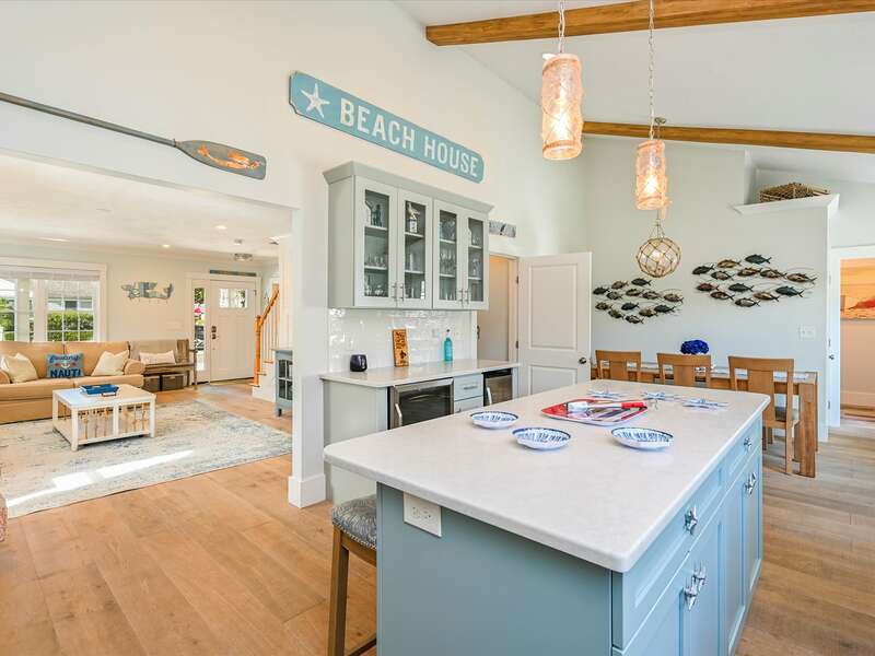 Open Concept kitchen, dining  and living   58 Depot St, Dennisport, New England Vacation Rentals