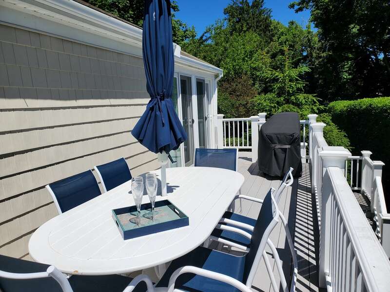 Spacious deck with grill and plenty of seating for outdoor dining - 60 Cornerwood Drive Harwich Cape Cod - New England Vacation Rentals