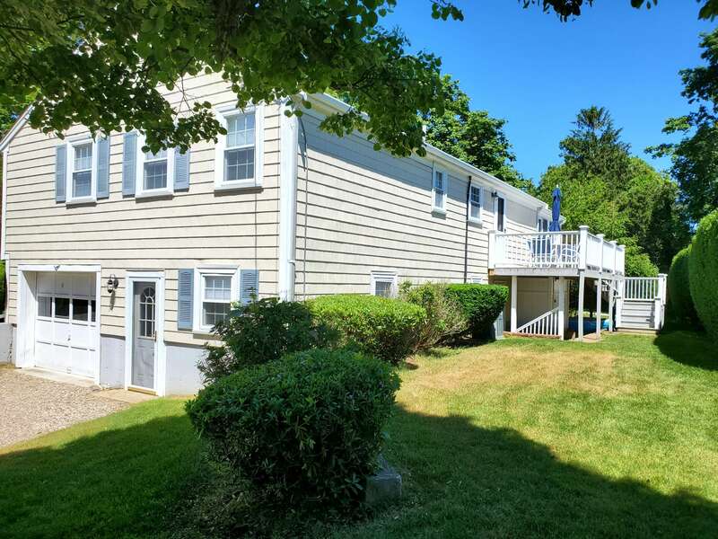 Back yard with deck - 60 Cornerwood Drive Harwich Cape Cod - New England Vacation Rentals