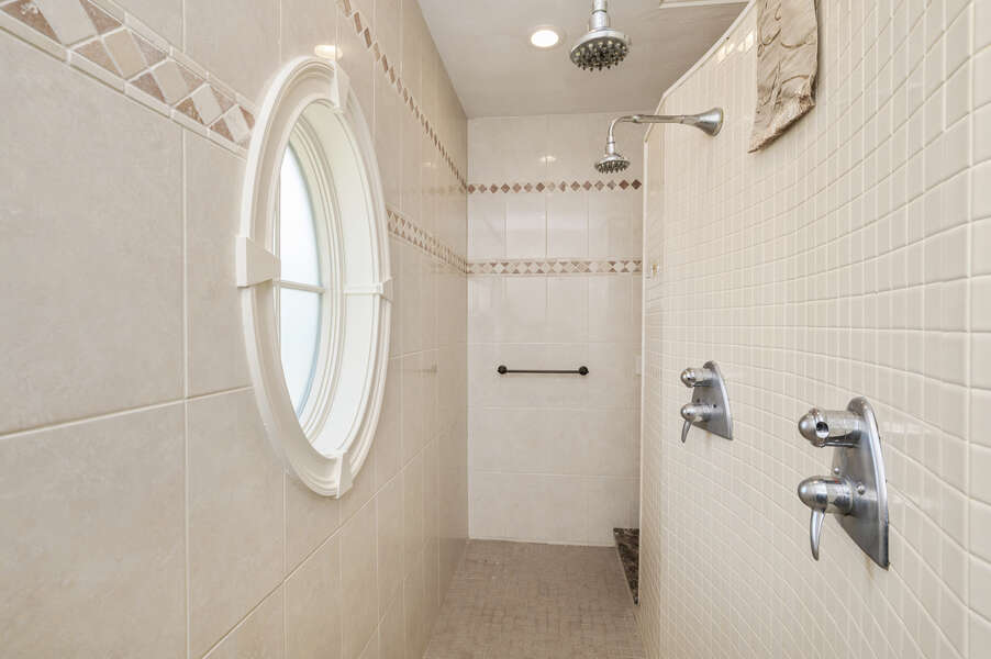 Main bath with walk in with dual shower heads! 306 Millway Barnstable