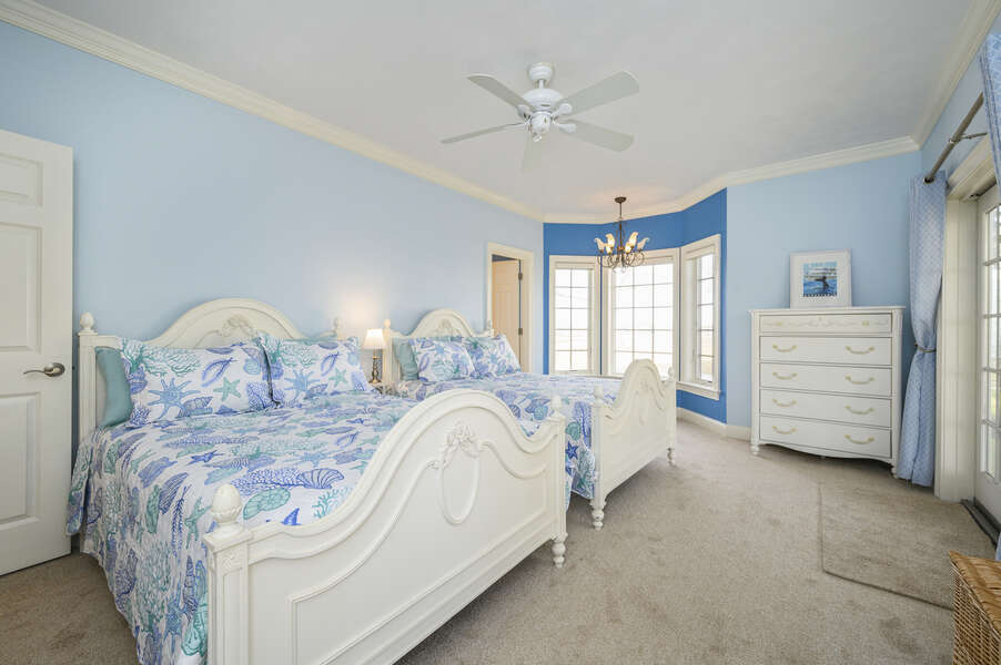 Bedroom #2 with 2 double beds, and ensuite bathroom with shower-306 Millway Barnstable