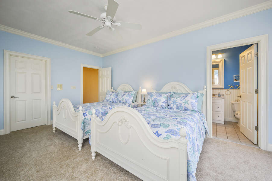 Bedroom #2 2 double beds with ensuite bathroom with shower-306 Millway Barnstable