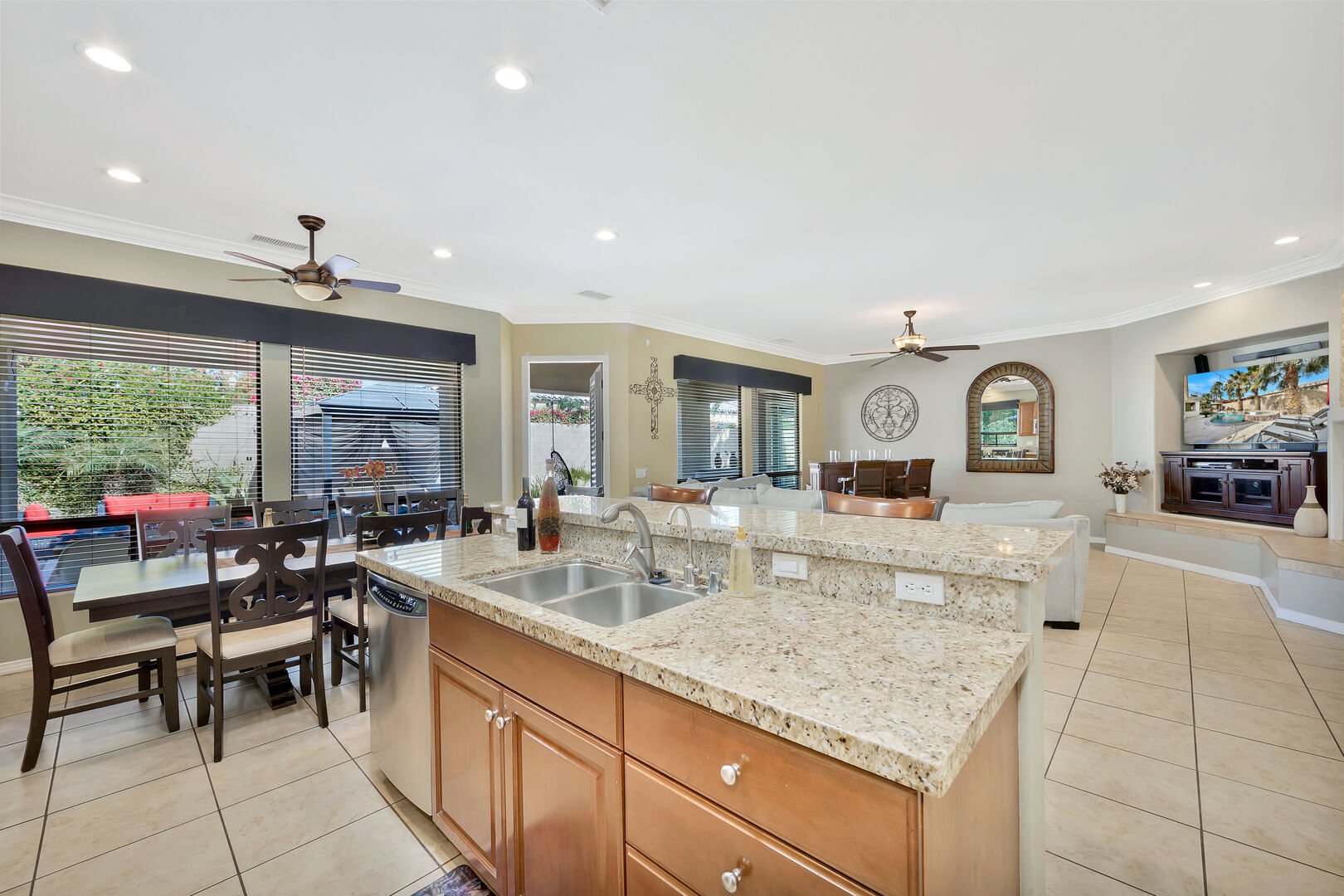 The open & spacious gourmet kitchen is fully stocked!
