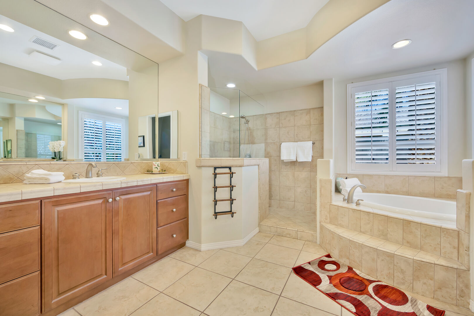 Get ready for a night out in the spacious Master Suite Bathroom.