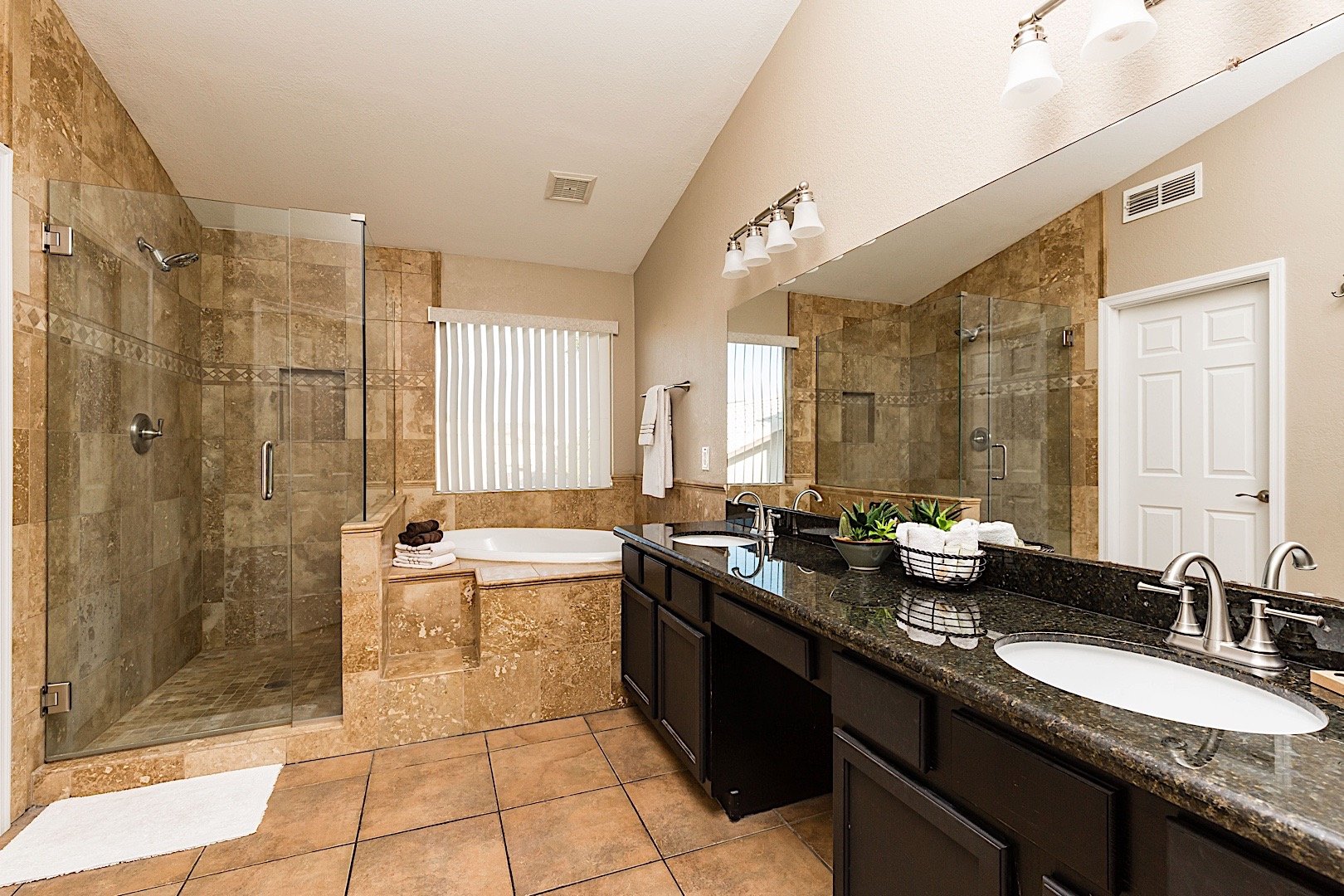 Relax in the oversized soaking tub