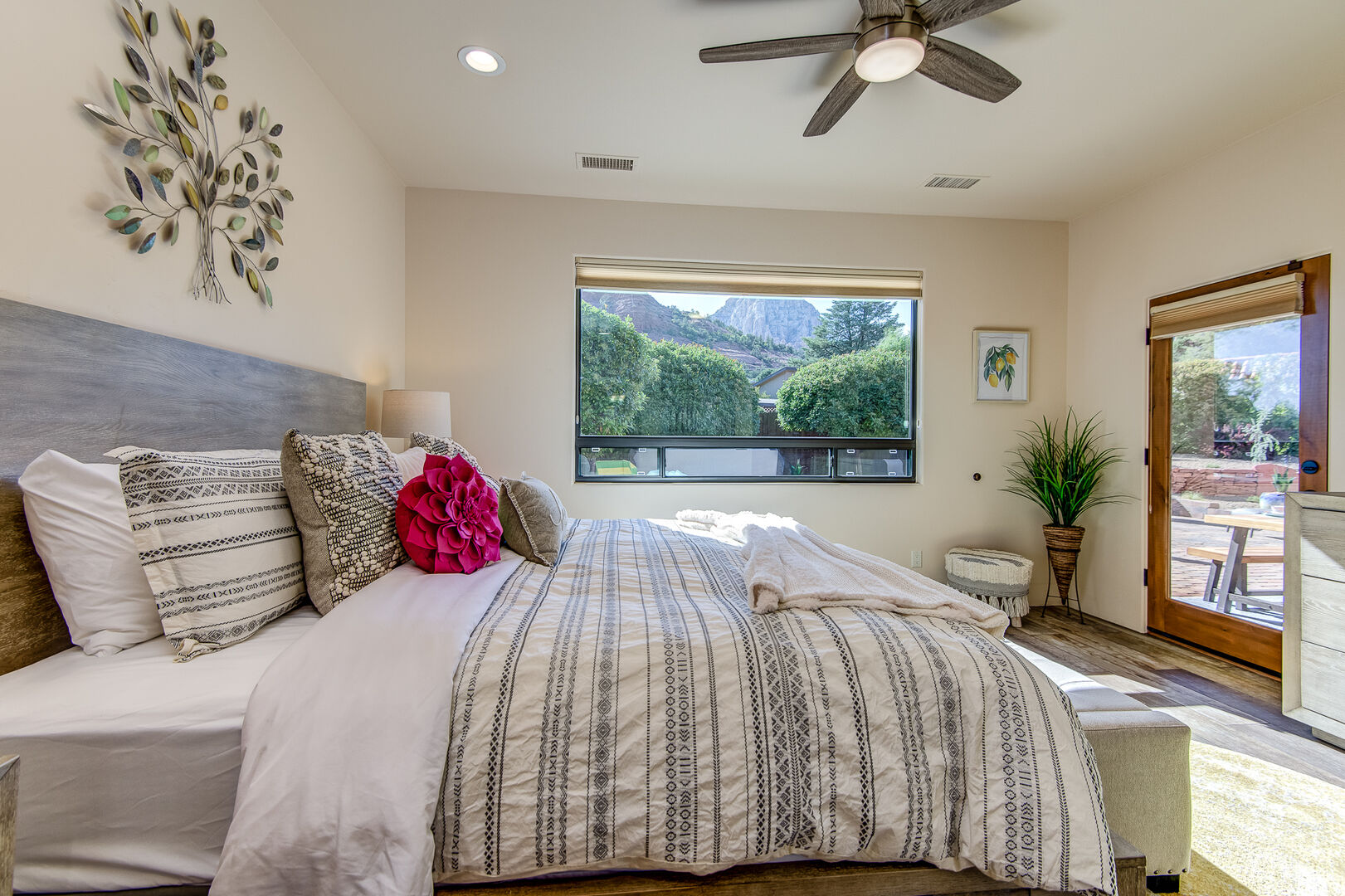 Master Bedroom with Mountain Views and Patio Access