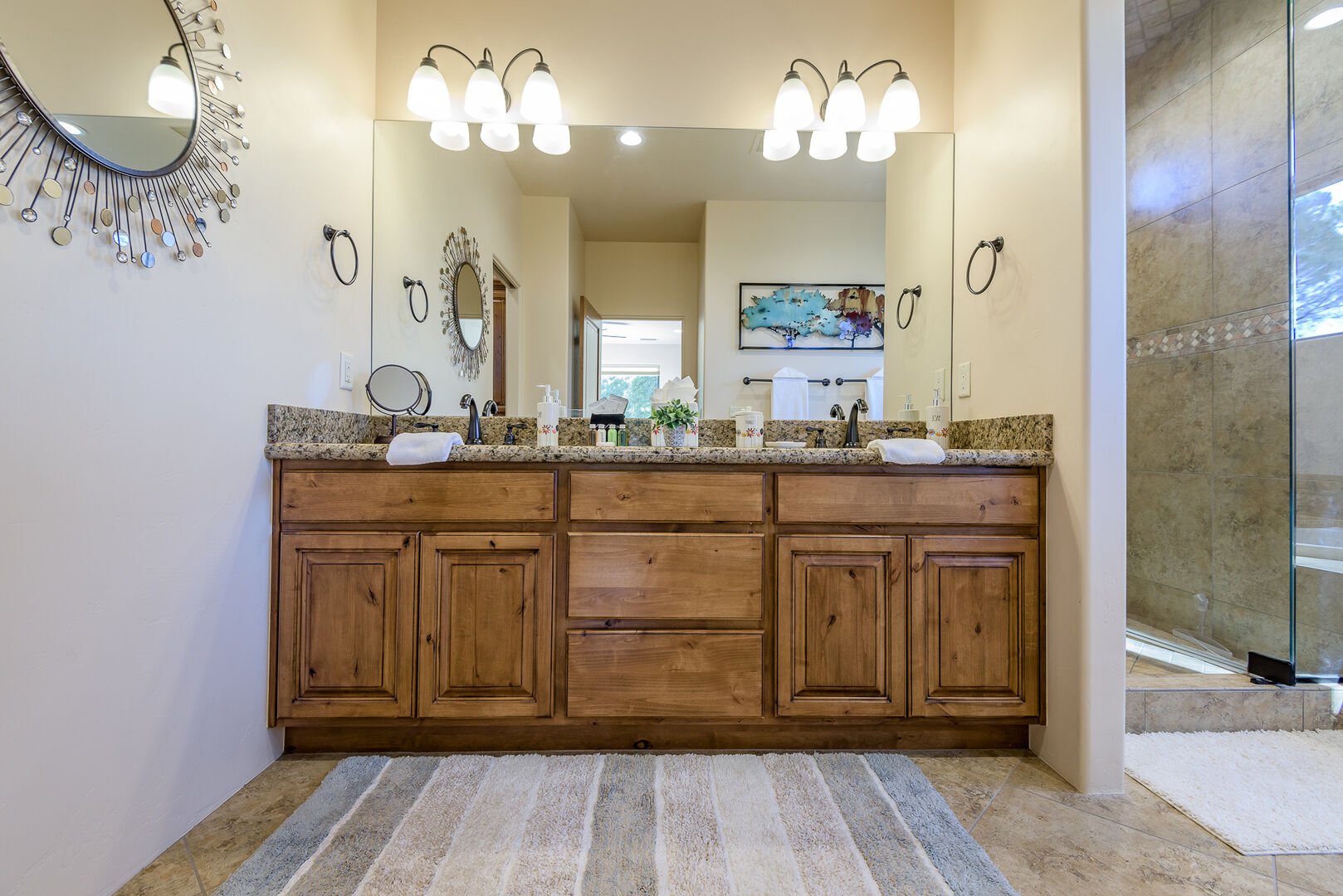 Master Bath with Dual Marble Counter Sinks