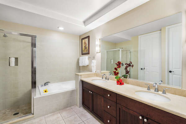 En-suite Master Bathroom with Dual Vanity and Large Mirror