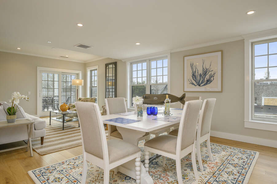 Large dining table with seating for 6.Unit 204, 557 Route 28, Harwich Port, Cape Cod, New England Vacation Rentals