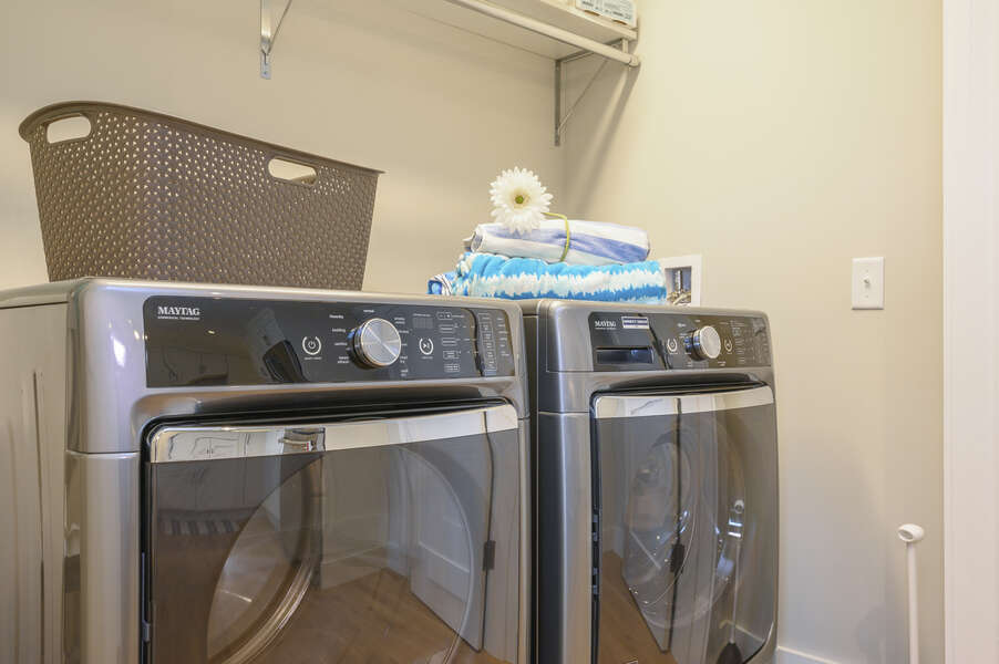 Separate Laundry area located behind the double doors off the kitchen. Unit 204, 557 Route 28, Harwich Port, Cape Cod, New England Vacation Rentals