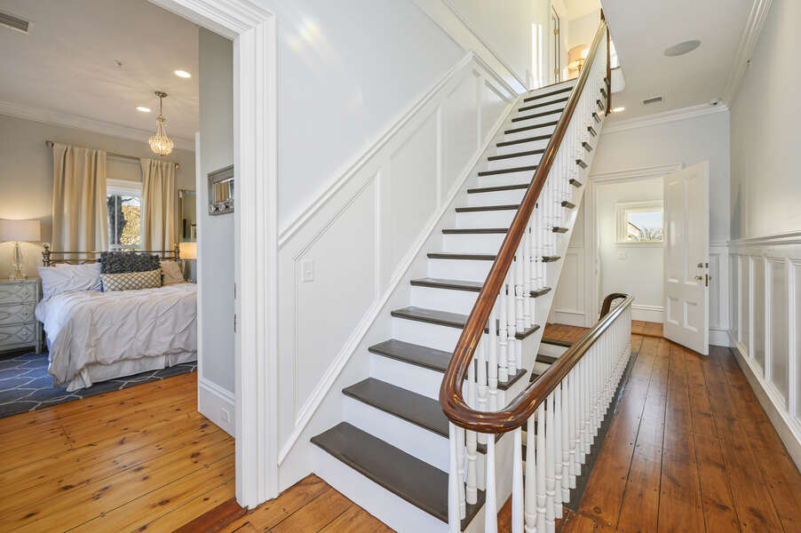 Stairway from the second floor to the third floor. 525 Route 28, Harwich Port, Cape Cod, New England Vacation Rentals