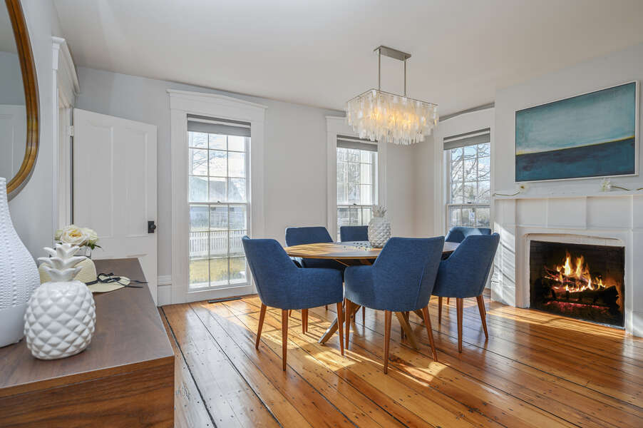 Dining Room with original non-working fireplace. 530 Route 28 Harwich Port, Cape Cod, New England Vacation Rentals