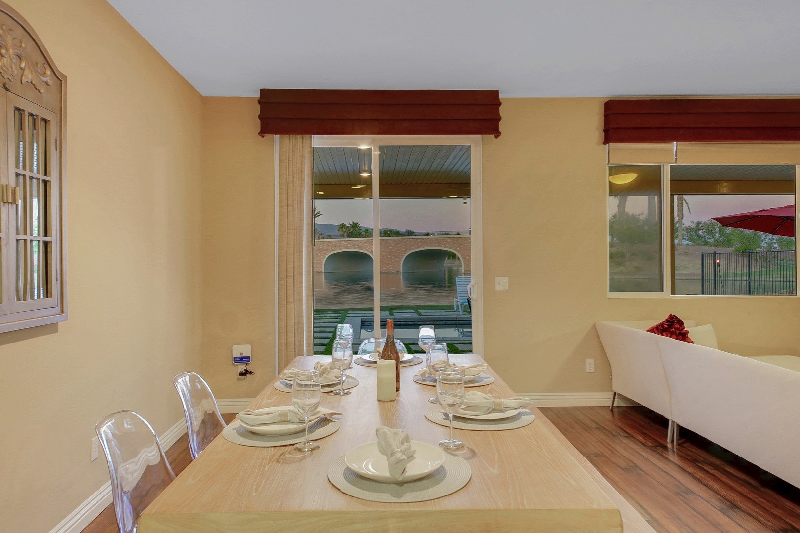 Have a toast to Great Views at the formal dining table