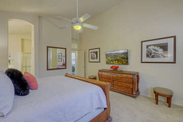 Primary suite with king bed is a choice place to relax with a good book, watch TV or sleep peacefully.