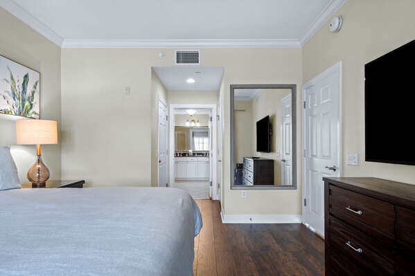 Master bedroom with private bathroom access