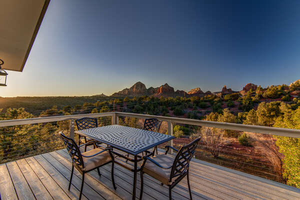 After a Day of Exploring or Hiking, Relax on the Deck and Enjoy the Red Rock Views at Sunset!
