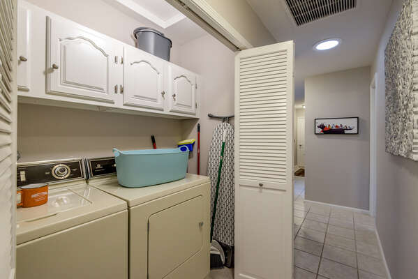 Full-Size Washer and Dryer in Hallway Closet
