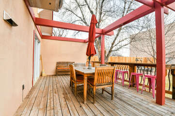 Patio Seating and Lounge Area outside the Hazel Rental Cottage