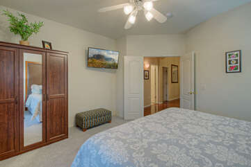 Wow! ALL bedrooms have TVs and ceiling fans.