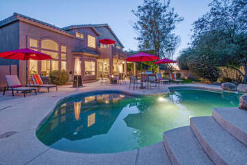 Pool can be heated for an additional fee when you prefer a warmer splash.