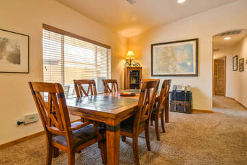 Dining Room Table with Window Lodging in Moab Utah Area