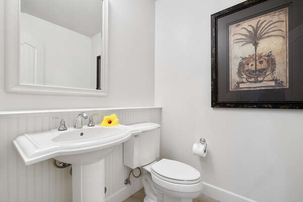 Bathroom with Pedestal Sink and Toilet