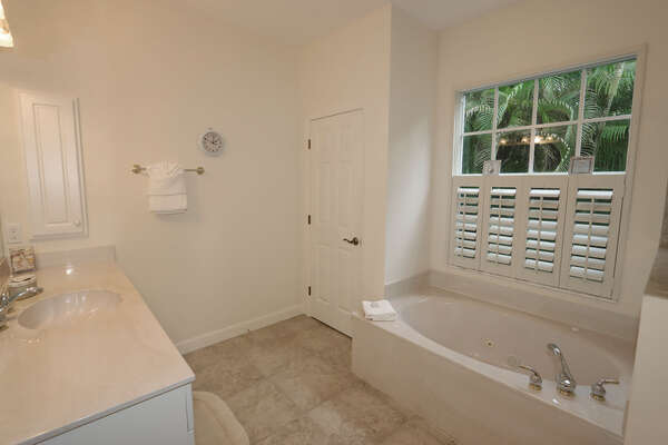 Master Bathroom with Shower, Jetted Tub and His and Her sinks