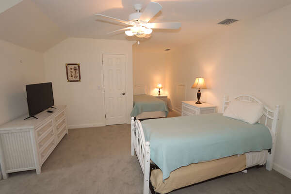 Upstairs Guest Bedroom with 2 Twin beds and a Twin Trundle Pull Out
