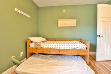 Sixth bedroom. Two twin beds plus a twin trundle.