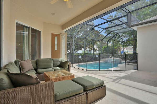 Relax by the pool in the  comfortable lounge seating