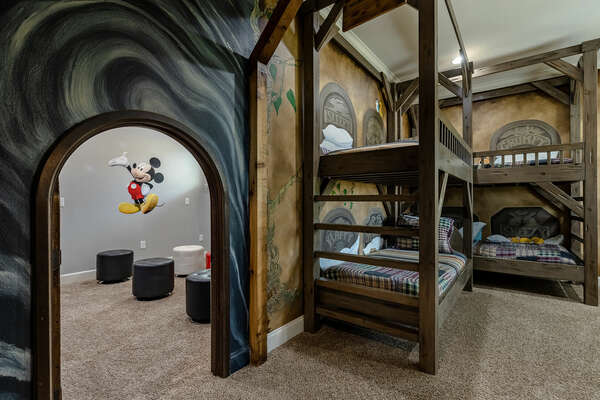 When its time for bed, kids will enter a magical world in this bedroom