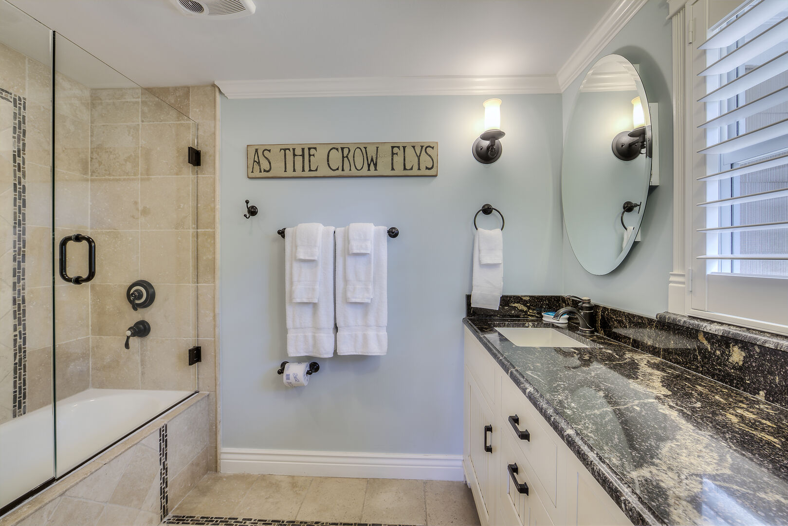Bathroom and Vanity in Crow's Nest Fort Myers Beach Rental