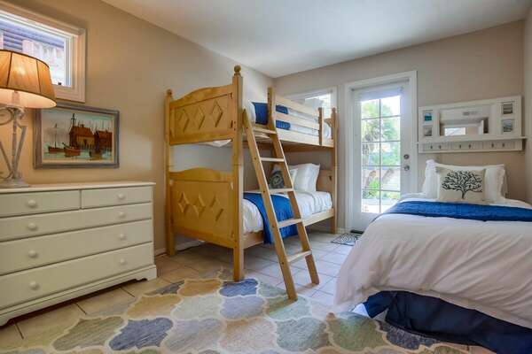Guest Bedroom with Twin/Twin Bunk + Single Twin Bed - Ground Floor