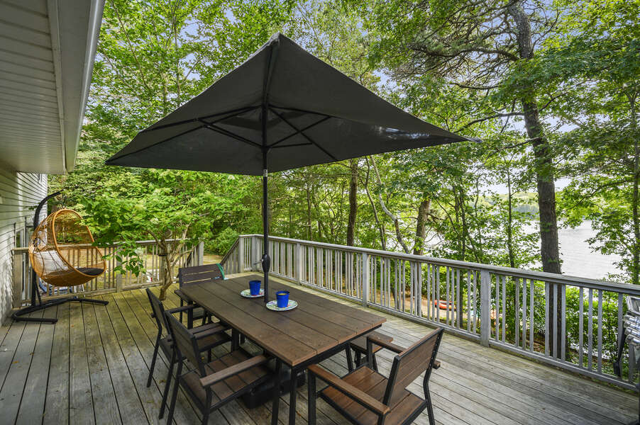 Deck overlooking Lake Wequaquet - 46 Holly Point Road Centerville Cape Cod