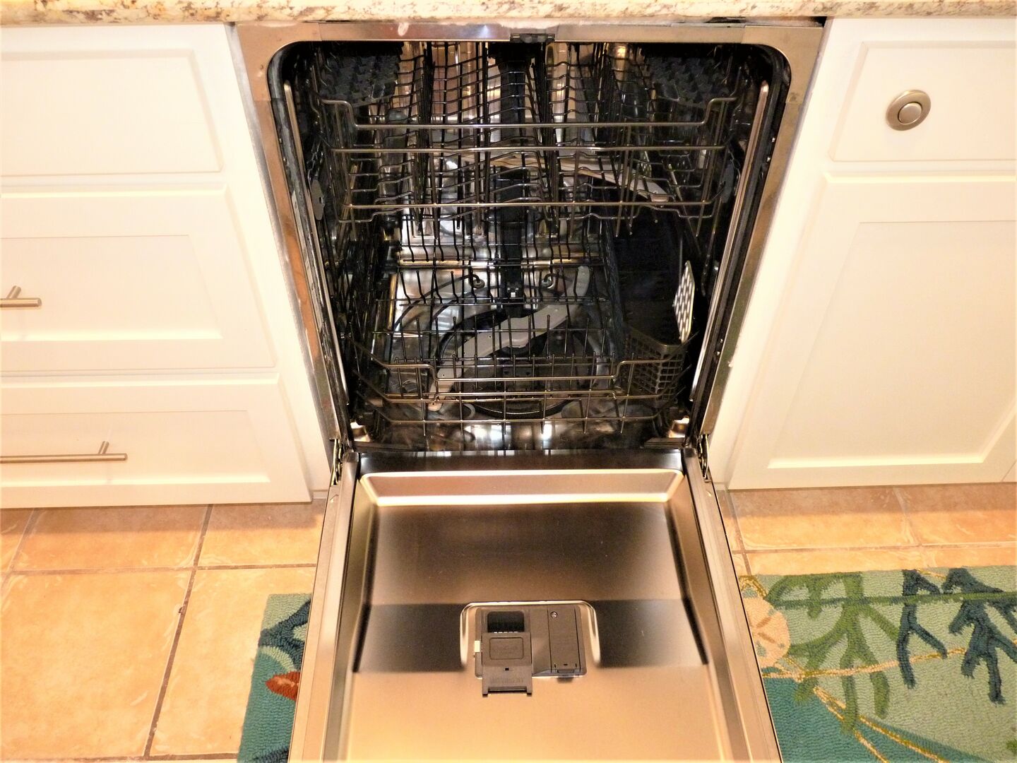 The dishwasher is clean and shiny!