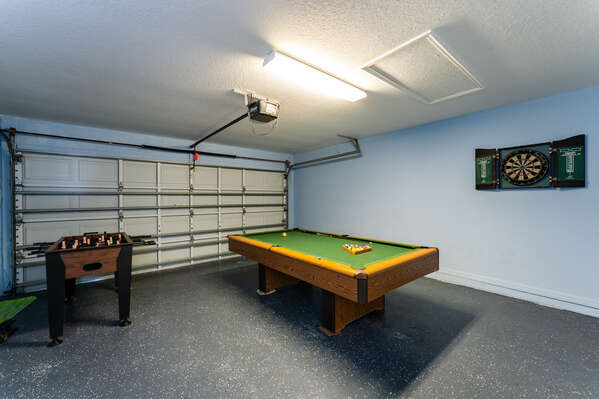 Games in the converted garage