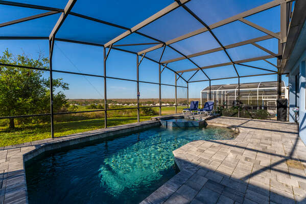 Enclosed pool with fantastic views